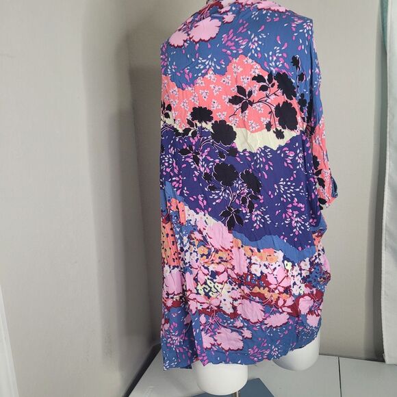 Victoria's Secret XS cardigan kimono floral patchwork sleeveless open front - Picture 4 of 10